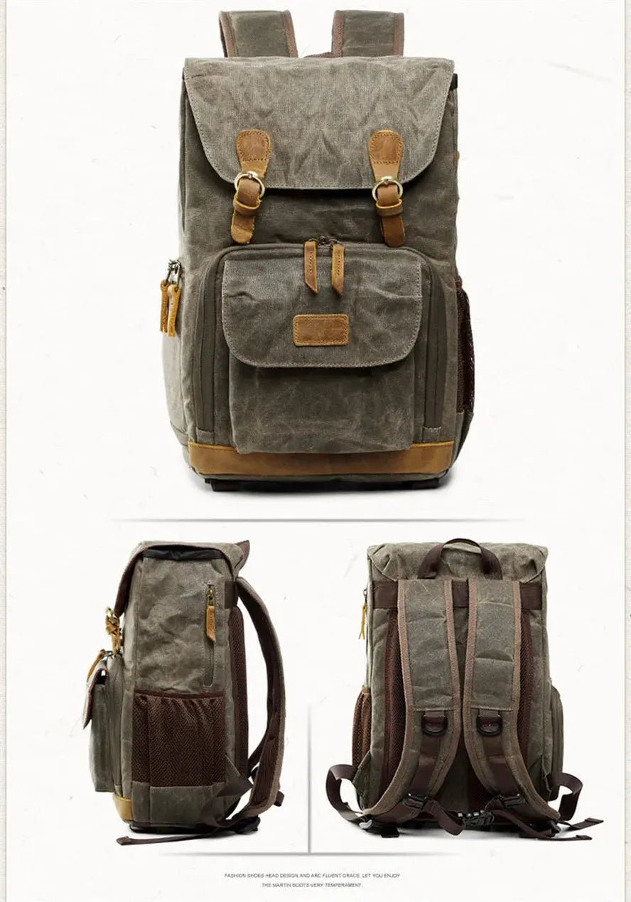 KTX-942035 Large Capacity Canvas Camera Backpack – Special Purpose Rucksack for Photographers and Adventurers