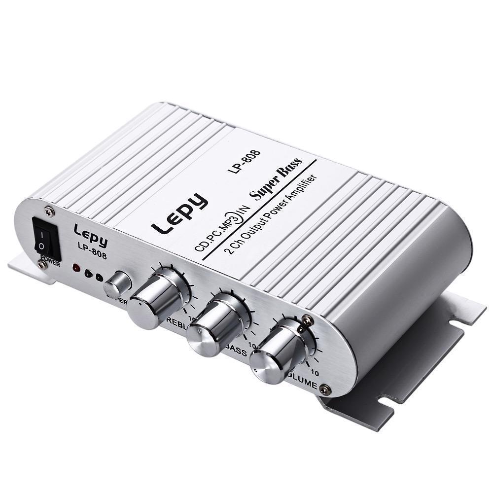 KTX-079827 15W Dual Channel HIFI Amplifier Woofer for Car & Boat - Model LP-808, RCA Connection, Aluminum Alloy