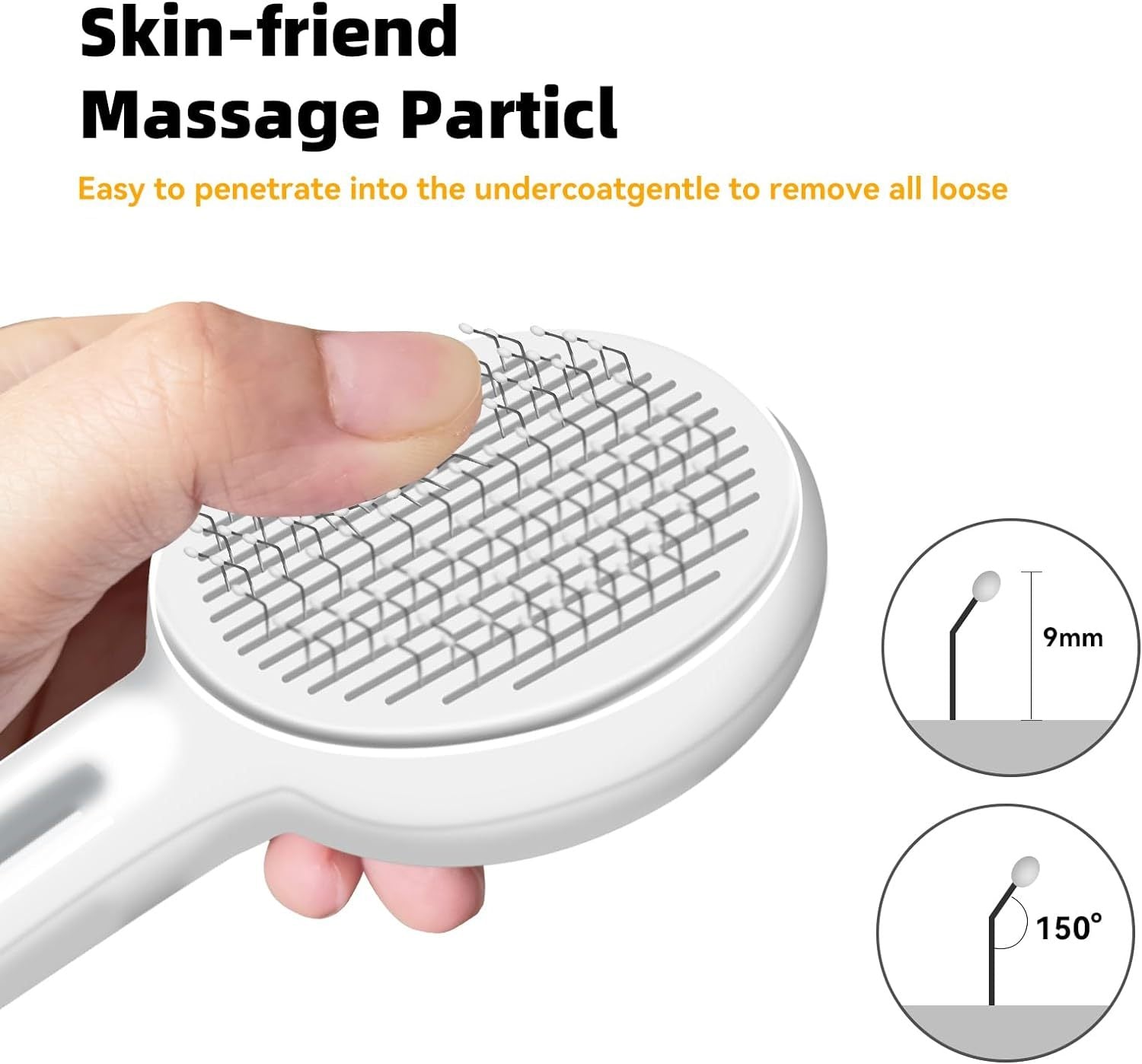 JMT-340362 Self-Cleaning Cat Brush with Release Button for Effective Shedding and Grooming