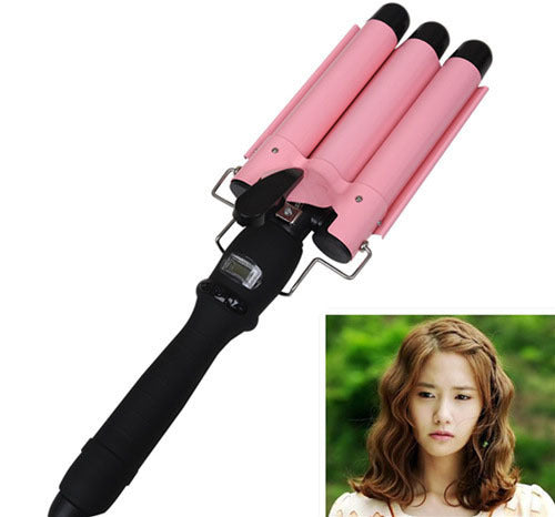 JMT-340426 Three-Tube Electric Curling Iron with Adjustable Temperature Control for Dry Hair