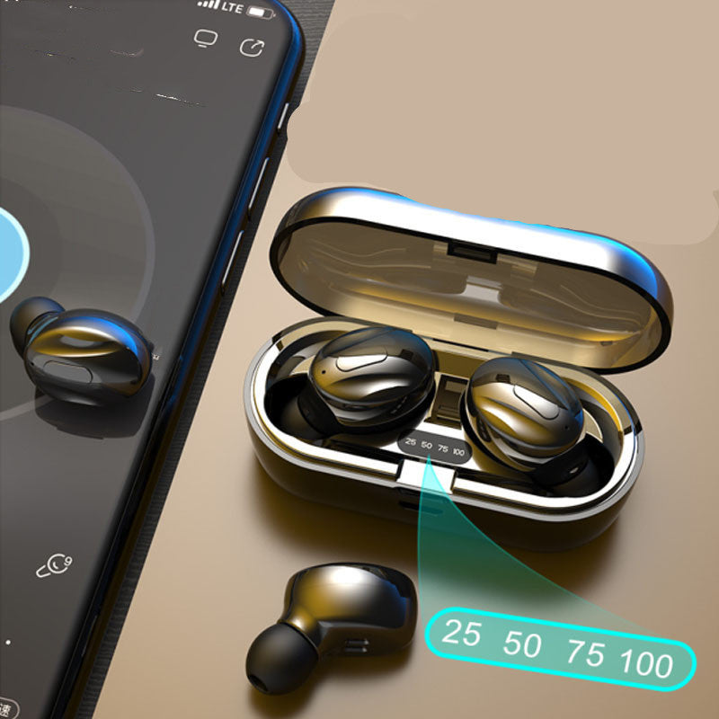 KTX-461331 Wireless In-Ear Bluetooth Headphones with LED Digital Display - Black/White