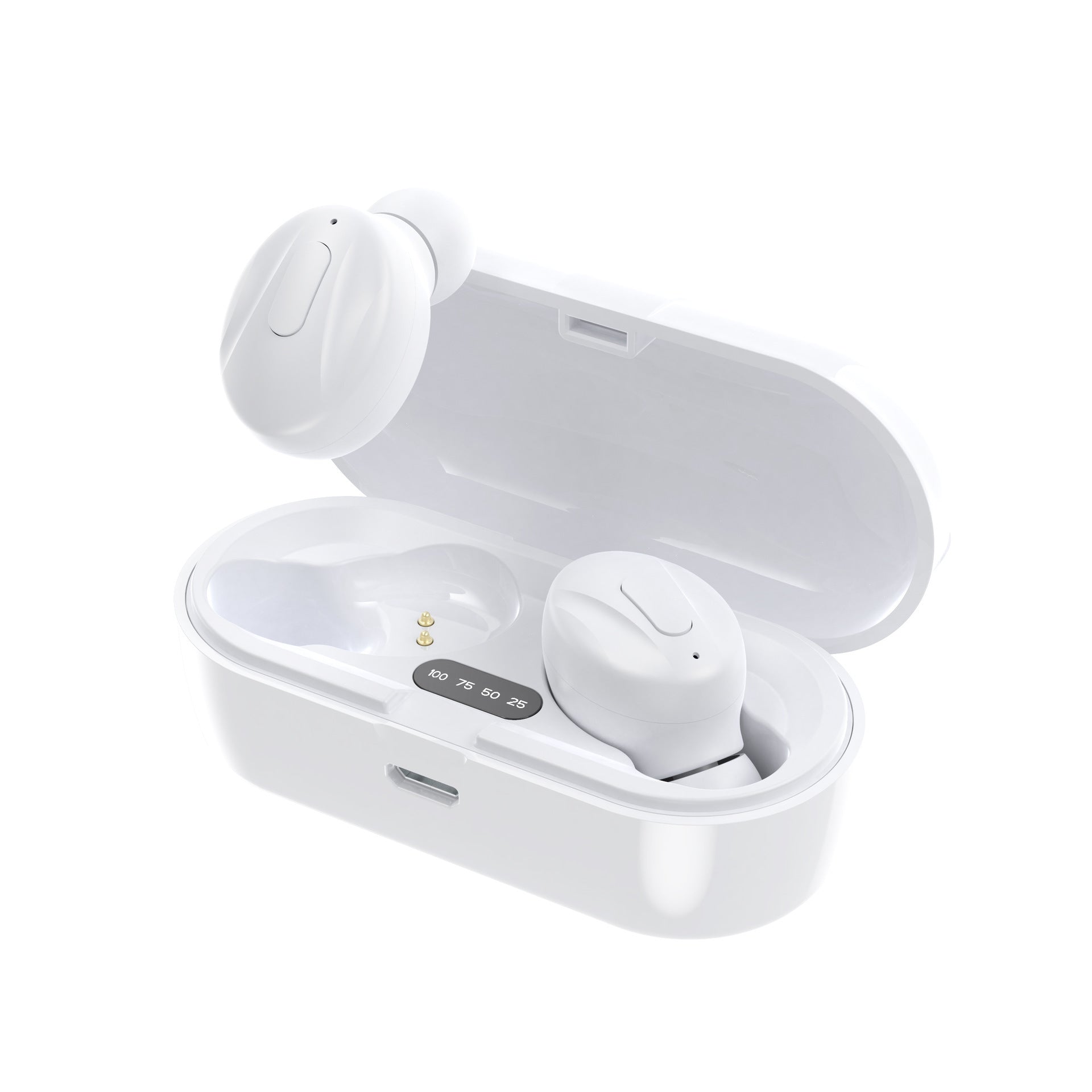 KTX-461331 Wireless In-Ear Bluetooth Headphones with LED Digital Display - Black/White