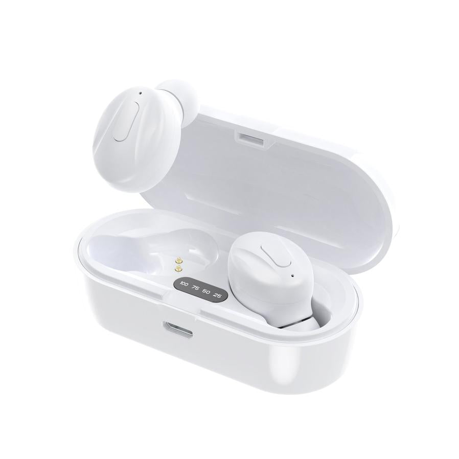 KTX-461331 Wireless In-Ear Bluetooth Headphones with LED Digital Display - Black/White