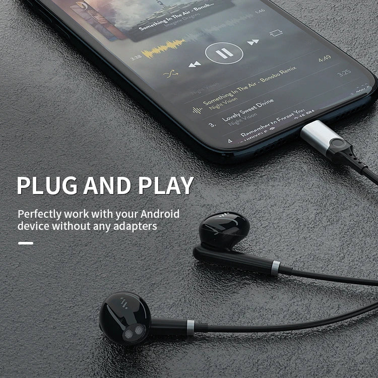 KTX-452947 USB C Wired Earbuds with Microphone for iPhone 15 Pro Max - Comfort Fit with Deep Bass Sound