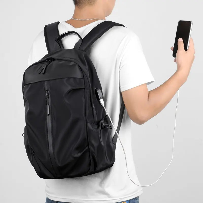 KTX-640723 Waterproof 17 Inch USB Laptop Backpack for Students and Travellers - Casual Leisure Bag for Men