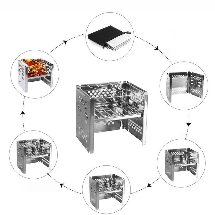 KTX-643987 Compact Firewood Stove for Outdoor Barbecue Cooking