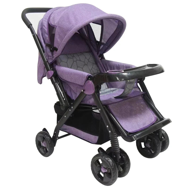 KTX-353683 Lightweight Foldable Travel Stroller with Two-Way Push Feature and Removable Dinner Plate, 3-in-1 Design
