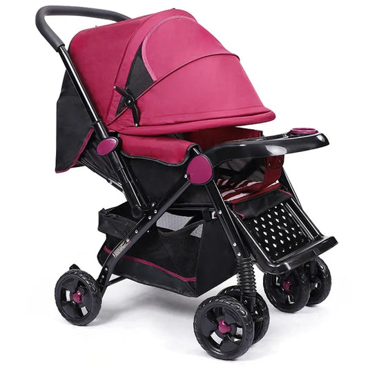 KTX-353683 Lightweight Foldable Travel Stroller with Two-Way Push Feature and Removable Dinner Plate, 3-in-1 Design