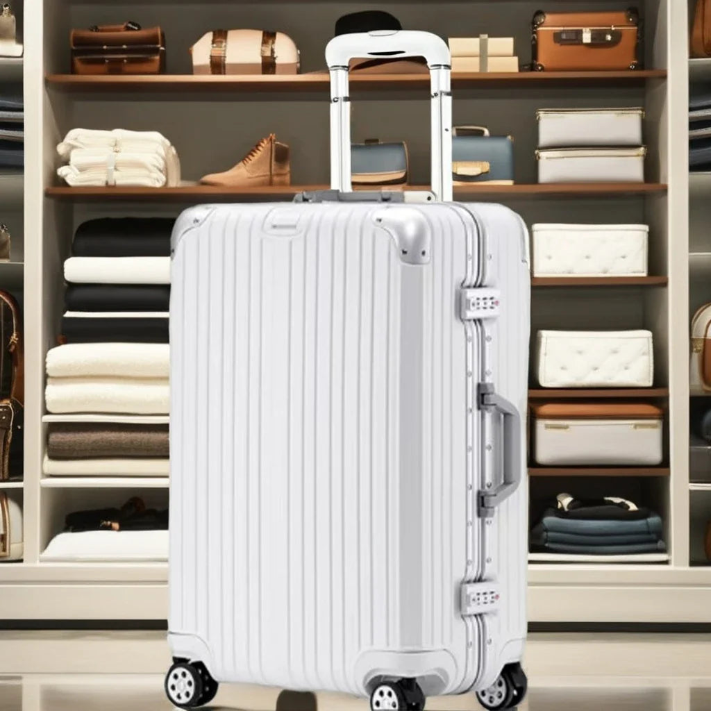 KTX-324563 Durable Aluminium Frame Trolley Suitcase with Integrated Password Lock
