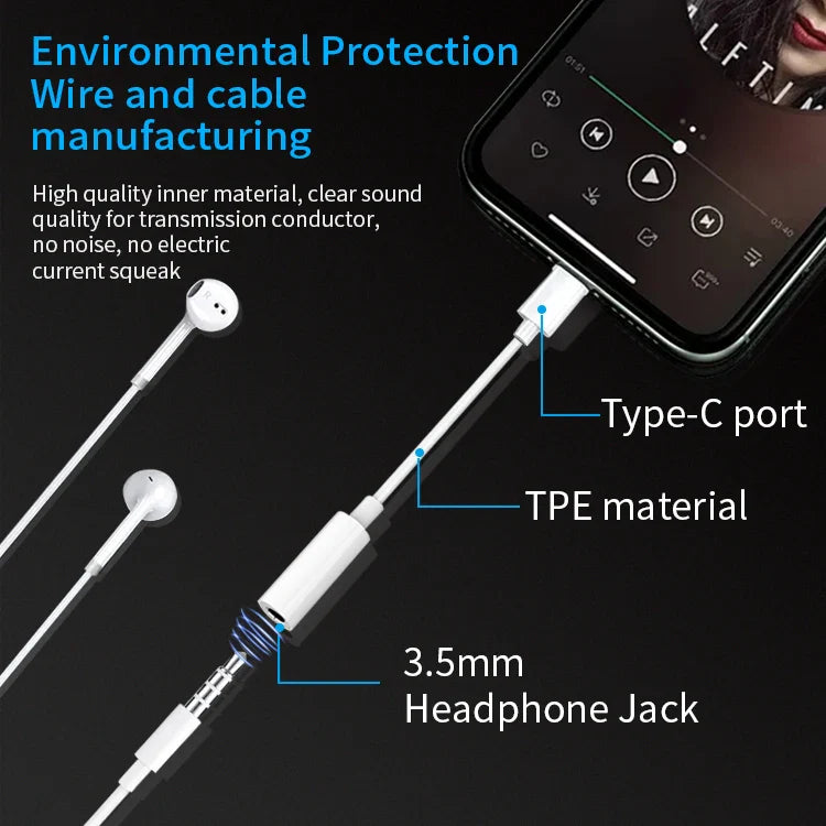 KTX-636947 USB-C to 3.5mm Audio Adapter for Compatible Smartphones and Devices