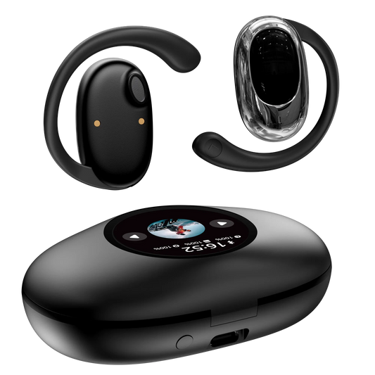KTX-674579 YX39 Digital Smart Screen Noise Cancelling Wireless Headphones with LED Battery Indicator and ENC Technology