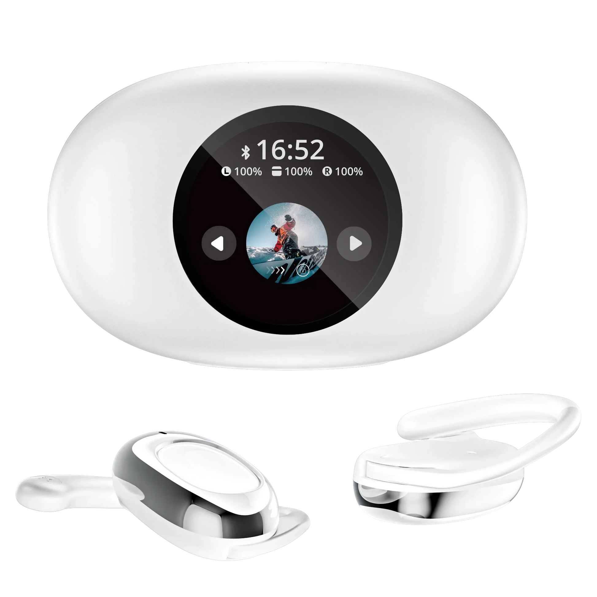 KTX-674579 YX39 Digital Smart Screen Noise Cancelling Wireless Headphones with LED Battery Indicator and ENC Technology