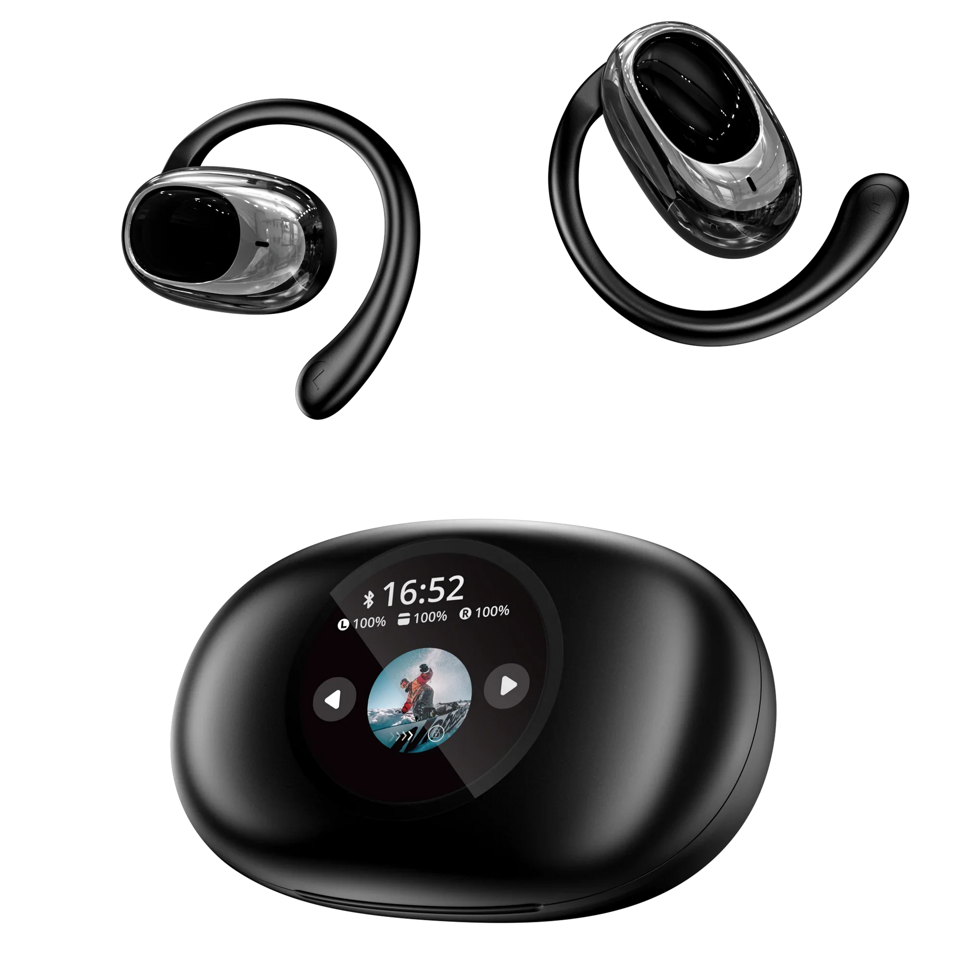 KTX-674579 YX39 Digital Smart Screen Noise Cancelling Wireless Headphones with LED Battery Indicator and ENC Technology
