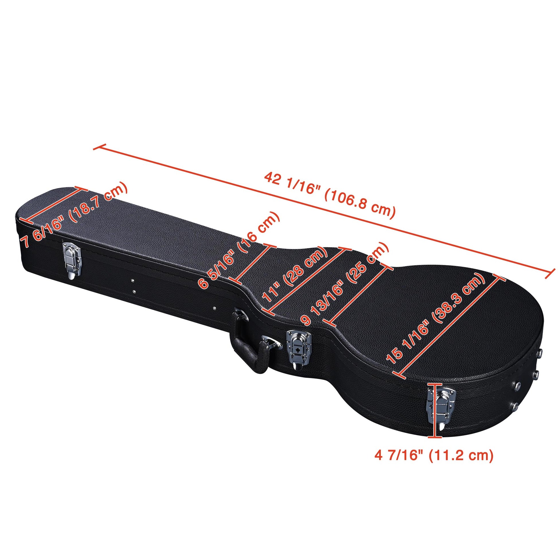 KTX-352595 Hard Plywood Folk Guitar Case Wrapped in Durable PU Leather