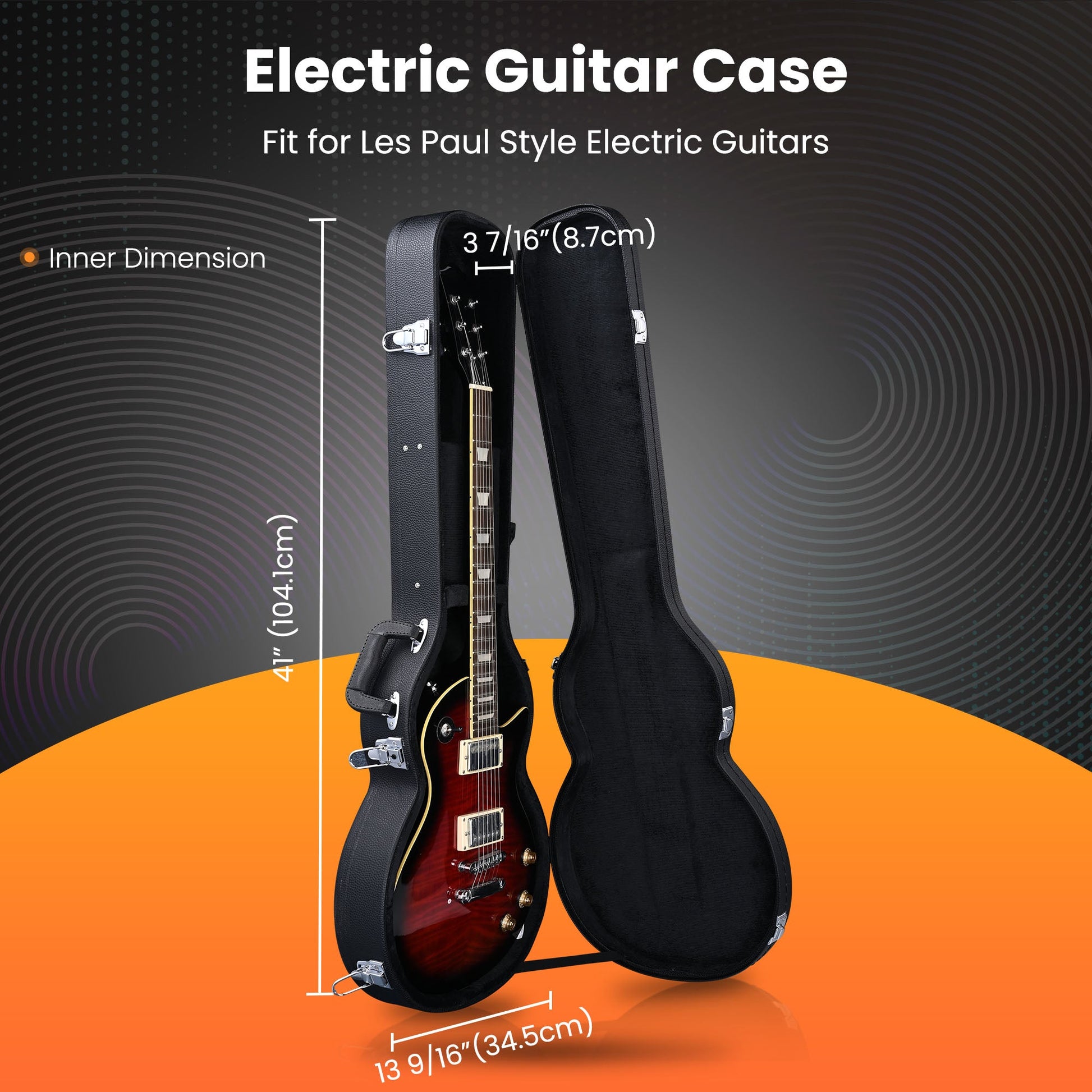 KTX-352595 Hard Plywood Folk Guitar Case Wrapped in Durable PU Leather