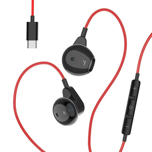 KTX-049427 USB C Wired Earphones with Mic for iPhone 15, Samsung Galaxy, iPad Pro, OnePlus 9