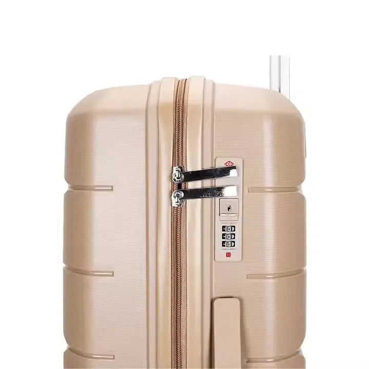 KTX-292947 Durable PP Shell Carry-On Trolley Luggage Set in 20", 24", and 28" Sizes for Outdoor Travel