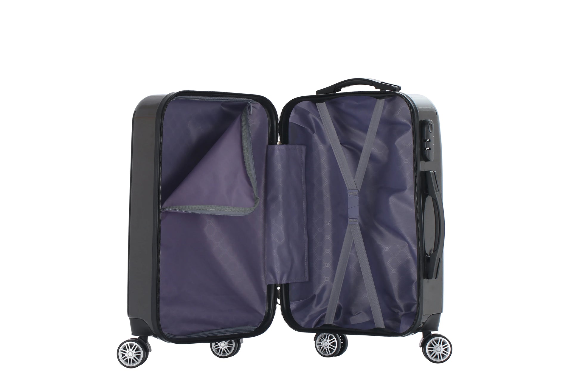 KTX-070163 Small Hard Case PC Luggage Set for Travel with Cosmetic Handbag - Model XHP147