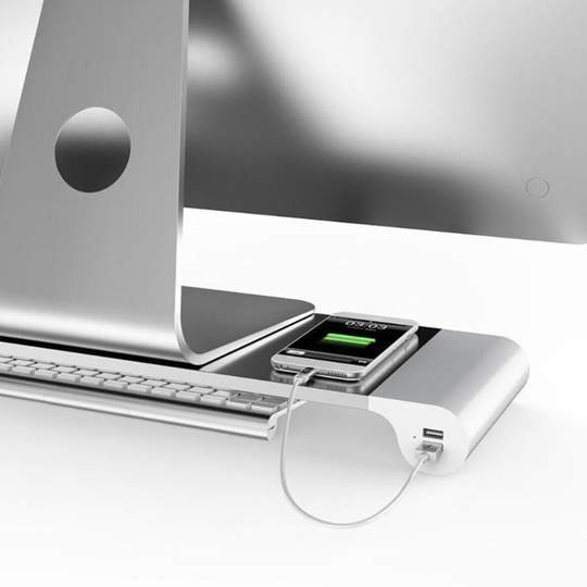 KTX-679699 Adjustable Computer Monitor Stand with USB Charging & Keyboard Storage Solution