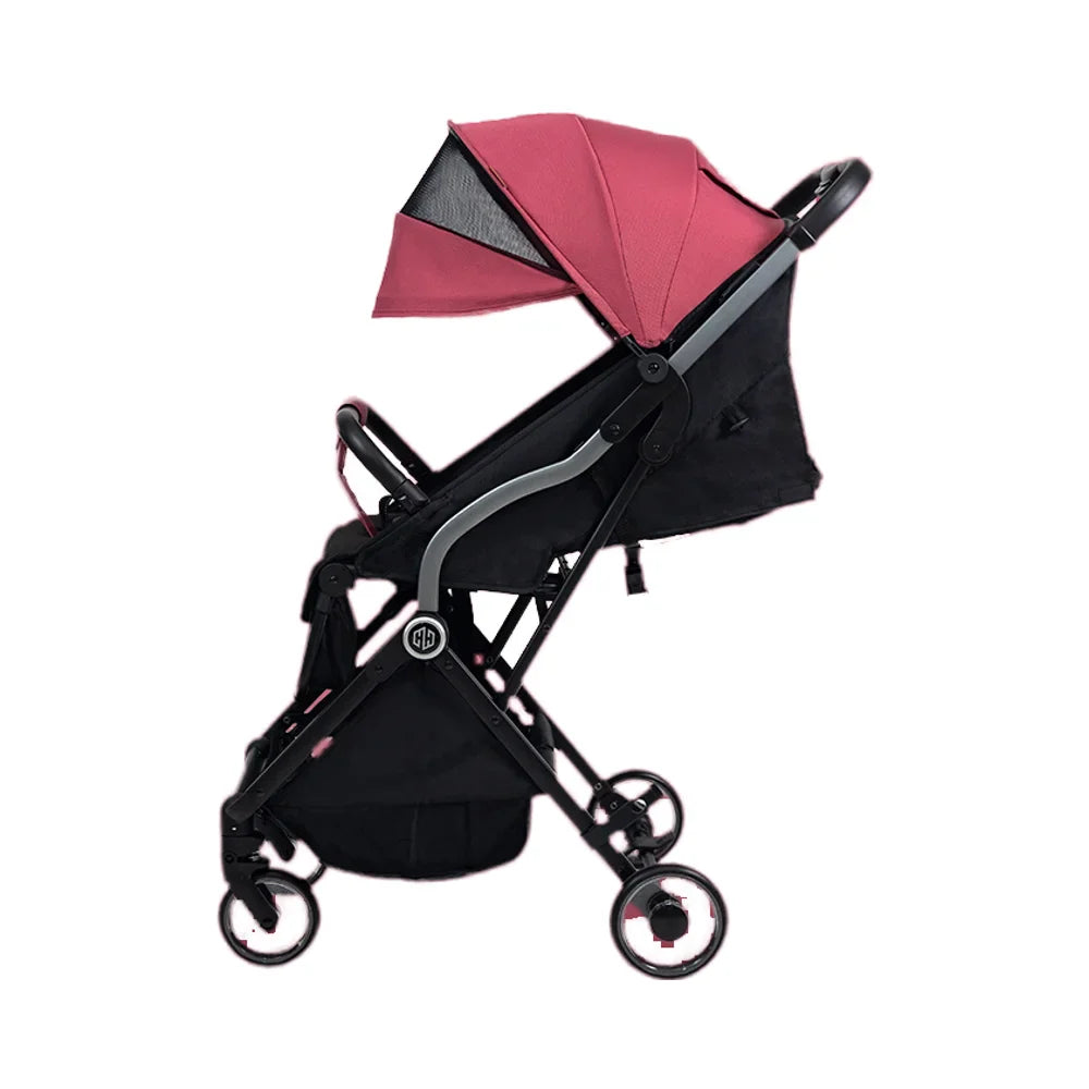 KTX-877971 Lightweight Folding Red Stroller for Toddlers with 4 Wheels and Comfortable Design