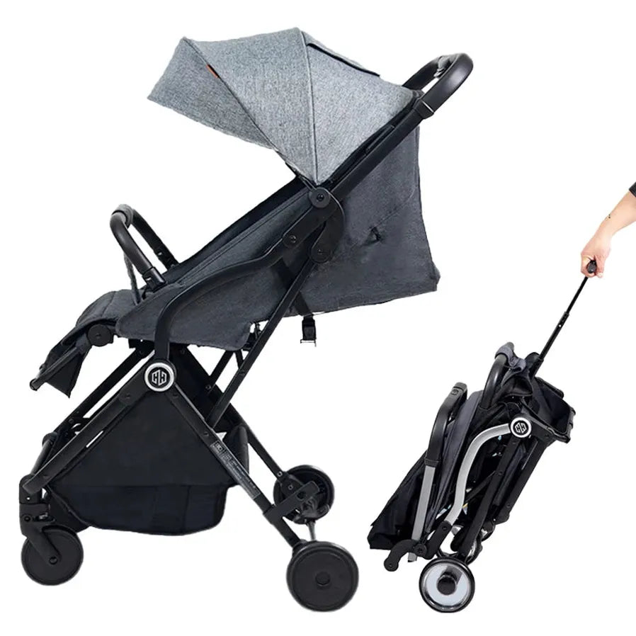 KTX-877971 Lightweight Folding Red Stroller for Toddlers with 4 Wheels and Comfortable Design