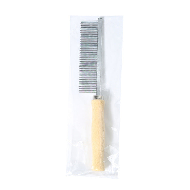 JMT-364618 Large Wooden Handle Comb for Cats and Dogs - 40 Teeth Open-Knot Grooming Tool