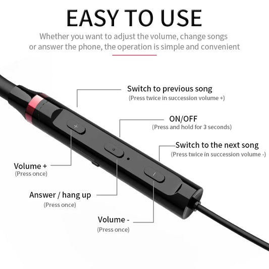 KTX-096851 Wireless Magnetic Neckband Earphones with Noise Reduction for Sports and Bodybuilding