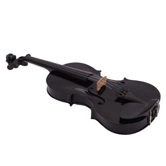 KTX-043027 Black Acoustic Violin with Full-Size Body and Smooth Finish