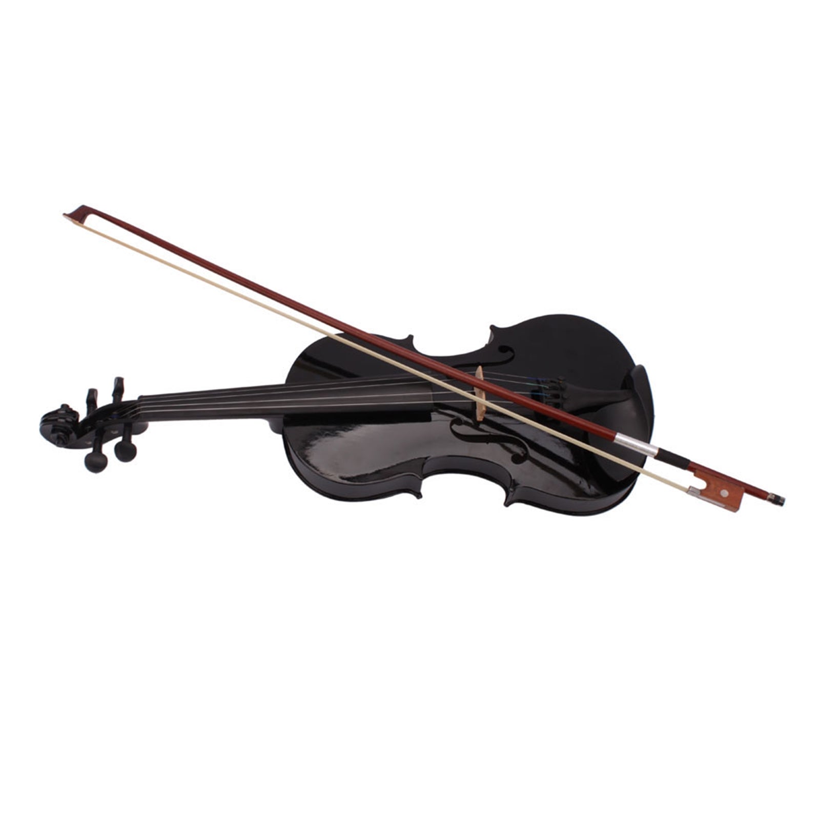 KTX-043027 Black Acoustic Violin with Full-Size Body and Smooth Finish