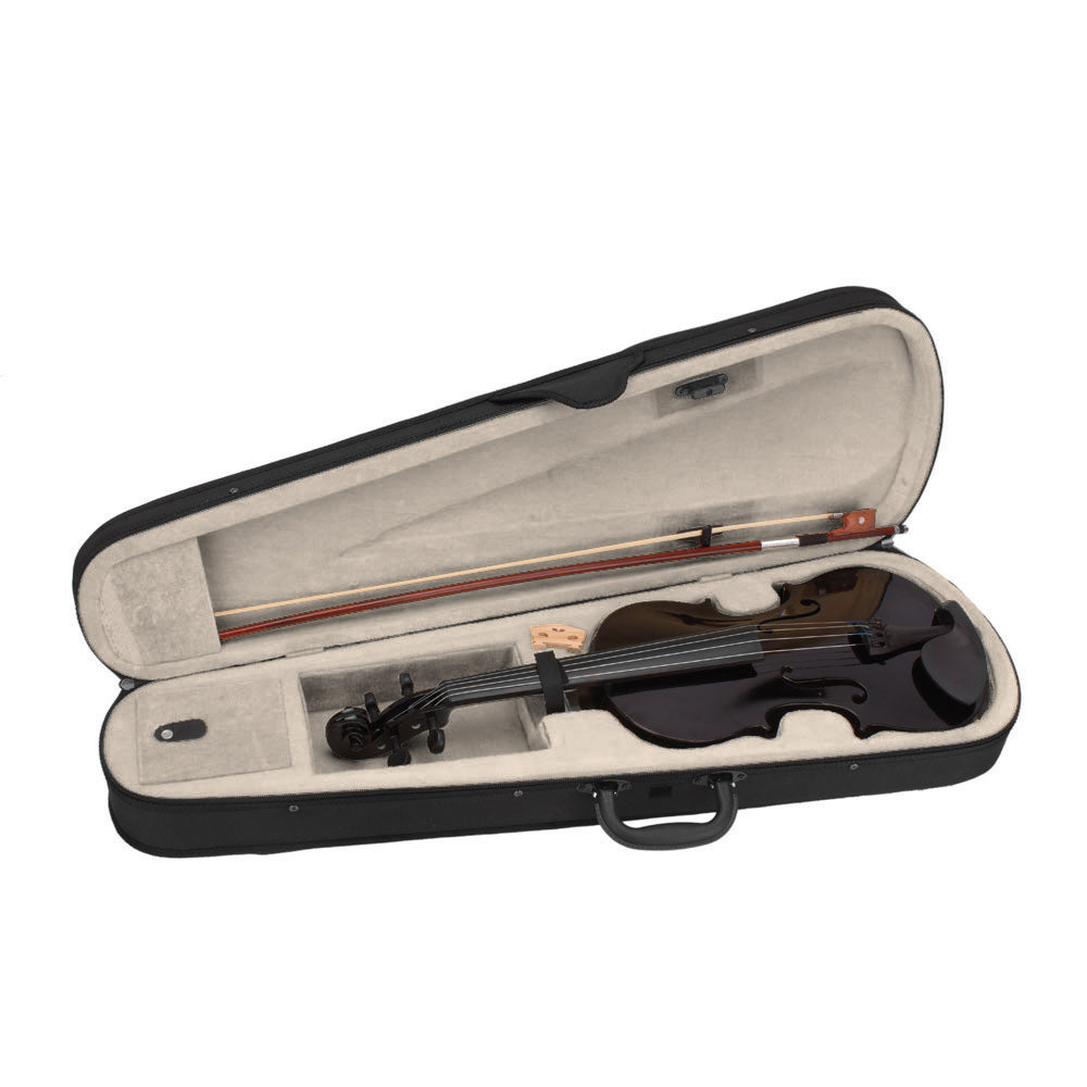 KTX-043027 Black Acoustic Violin with Full-Size Body and Smooth Finish