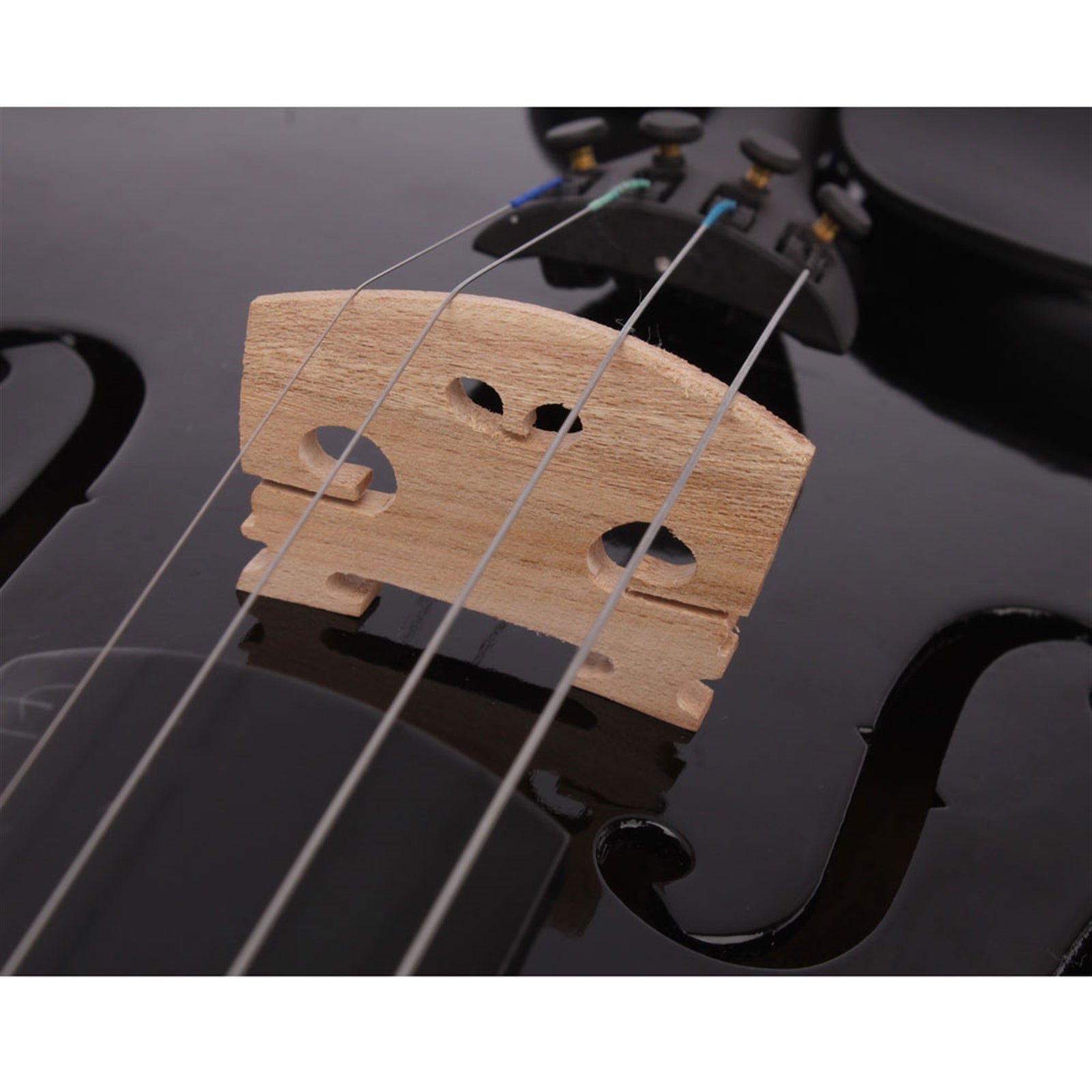 KTX-043027 Black Acoustic Violin with Full-Size Body and Smooth Finish
