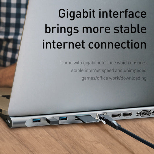 KTX-466835 Ten-Port HDMI & VGA Docking Station with Cooling Bracket and Gigabit Network Port