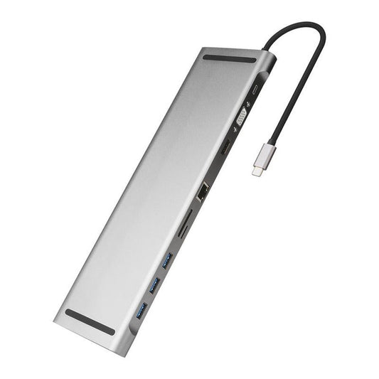 KTX-466835 Ten-Port HDMI & VGA Docking Station with Cooling Bracket and Gigabit Network Port