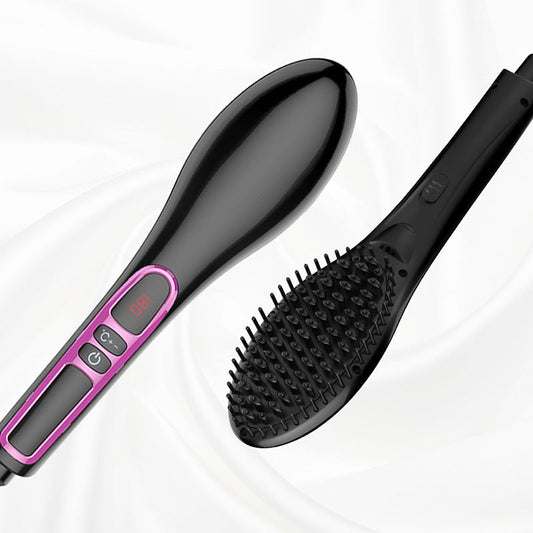 KTX-320147 Tourmaline Ceramic LCD Anti-Scalding Electric Hair Straightener Comb - A5626 Model, Black