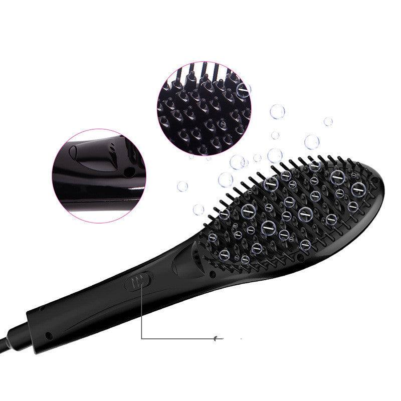 KTX-320147 Tourmaline Ceramic LCD Anti-Scalding Electric Hair Straightener Comb - A5626 Model, Black
