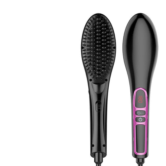 KTX-320147 Tourmaline Ceramic LCD Anti-Scalding Electric Hair Straightener Comb - A5626 Model, Black