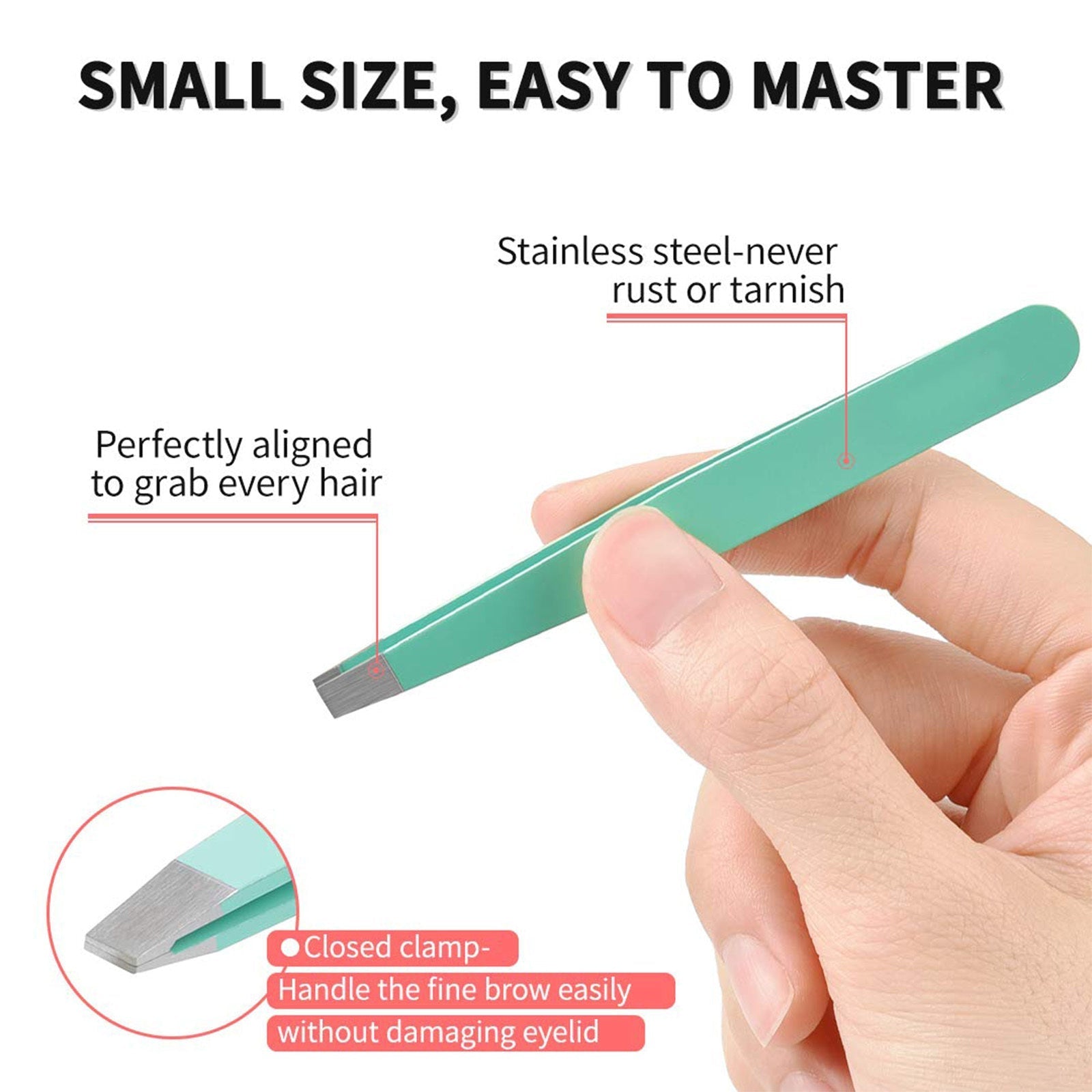 KTX-482835 6-Piece Stainless Steel Eyebrow Tweezers Set with Curved Scissors and Brush for Precise Shaping and Ingrown Hair Removal