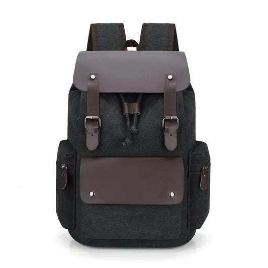 KTX-949139 Vintage Canvas Backpack with Zipper Closure for Business and Travel, Personalised Design, Durable Polyester Lining