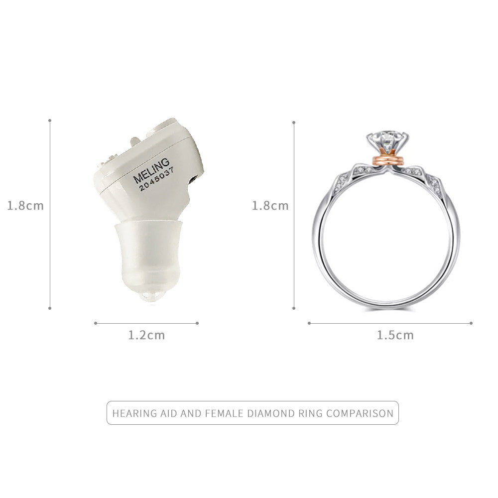 KTX-552083 Mini Rechargeable Invisible Digital Hearing Aid with Adjustable Sound Amplifier for Enhanced Hearing for Seniors
