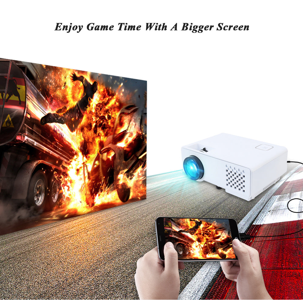 KTX-094483 Compact Mini Projector RD-810 - 800x480 Resolution for Home & Outdoor Use