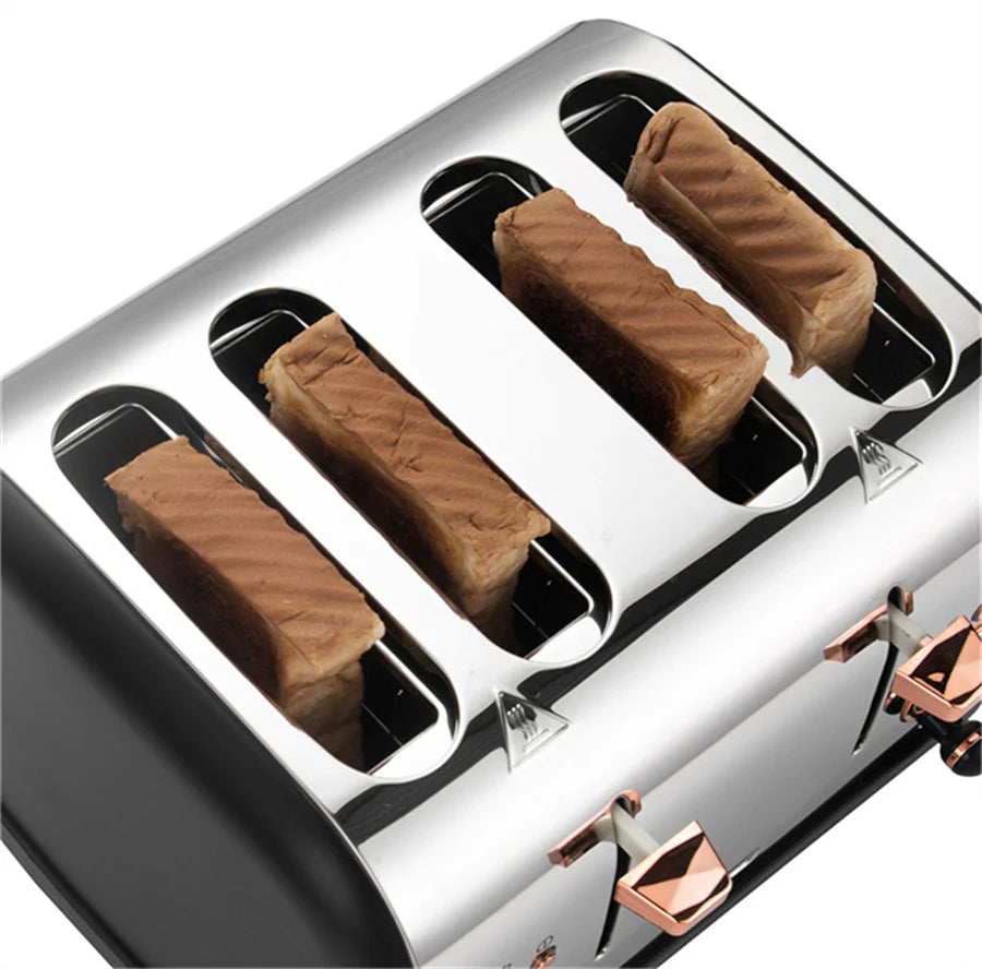 KTX-110355 Stainless Steel 4-Slice Toaster with Long Slot and Custom Clear White Finish