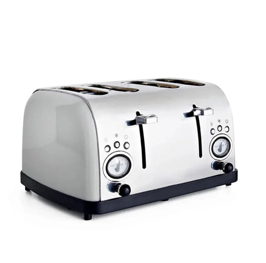 KTX-110355 Stainless Steel 4-Slice Toaster with Long Slot and Custom Clear White Finish