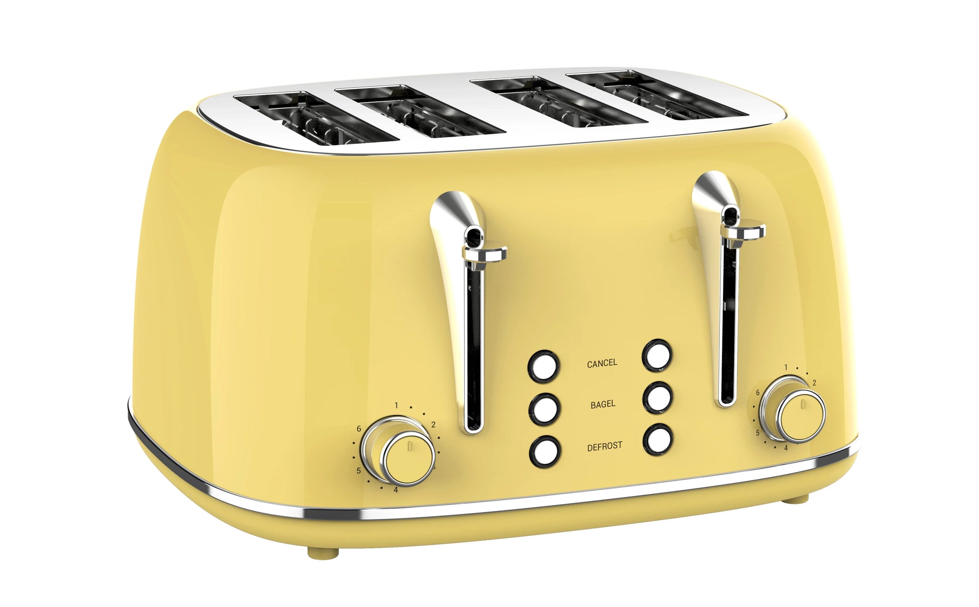 KTX-421075 Retro 4 Slice Wide Slot Bread Toaster with Even Baking and 6 Shade Levels
