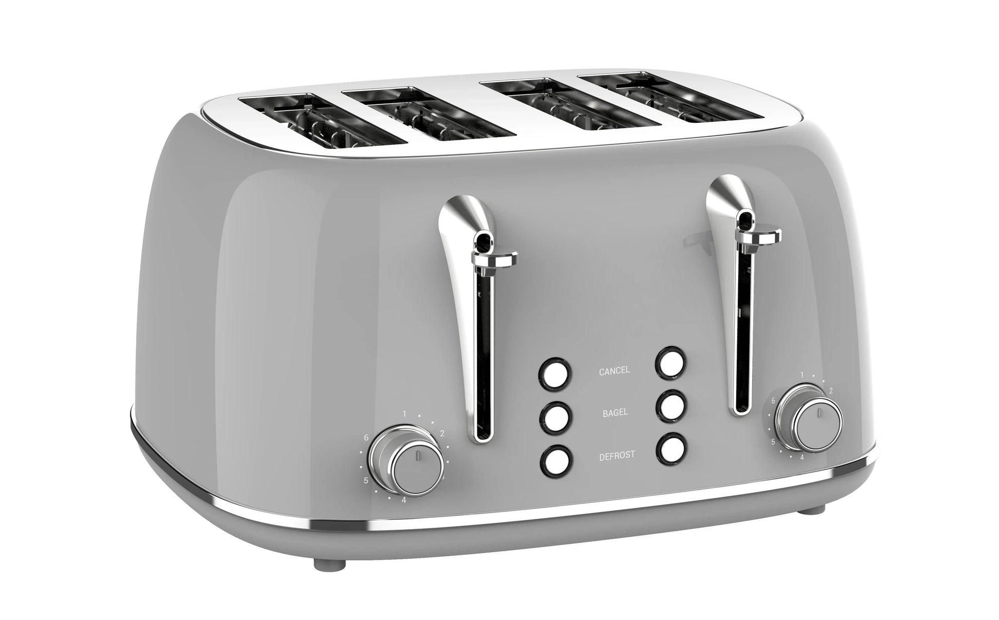 KTX-421075 Retro 4 Slice Wide Slot Bread Toaster with Even Baking and 6 Shade Levels