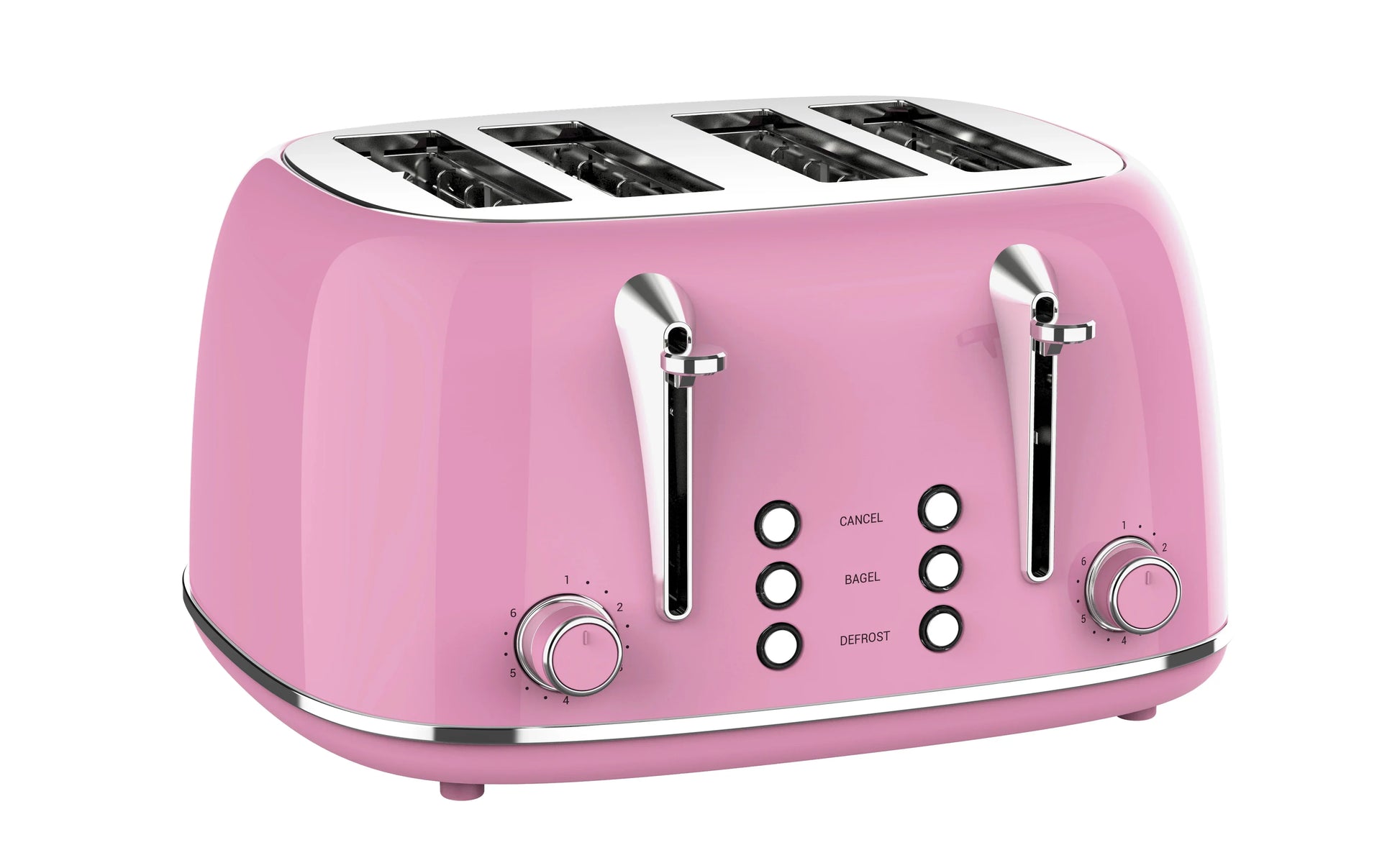 KTX-421075 Retro 4 Slice Wide Slot Bread Toaster with Even Baking and 6 Shade Levels