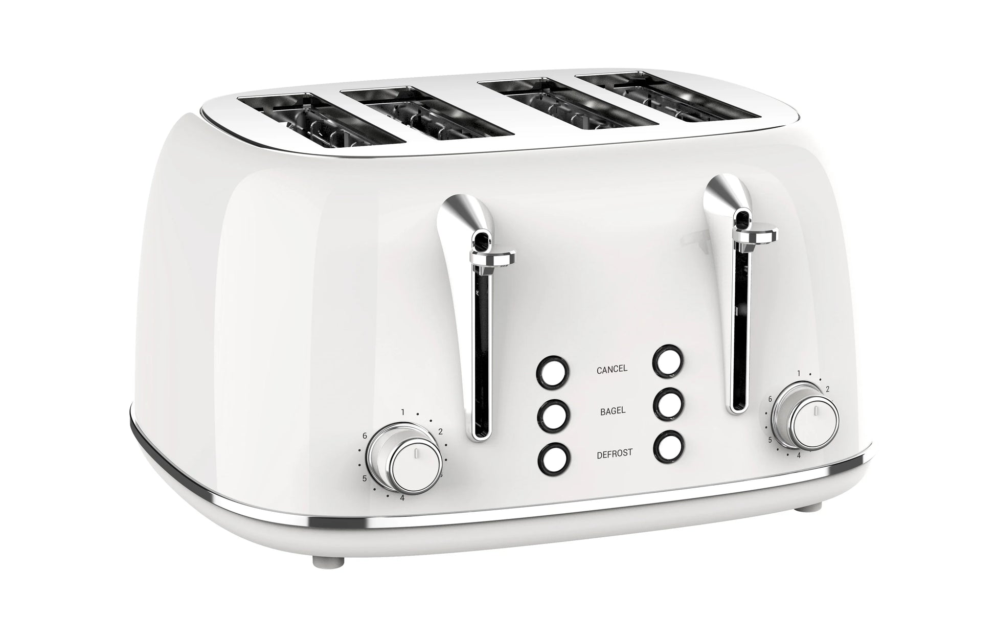 KTX-421075 Retro 4 Slice Wide Slot Bread Toaster with Even Baking and 6 Shade Levels