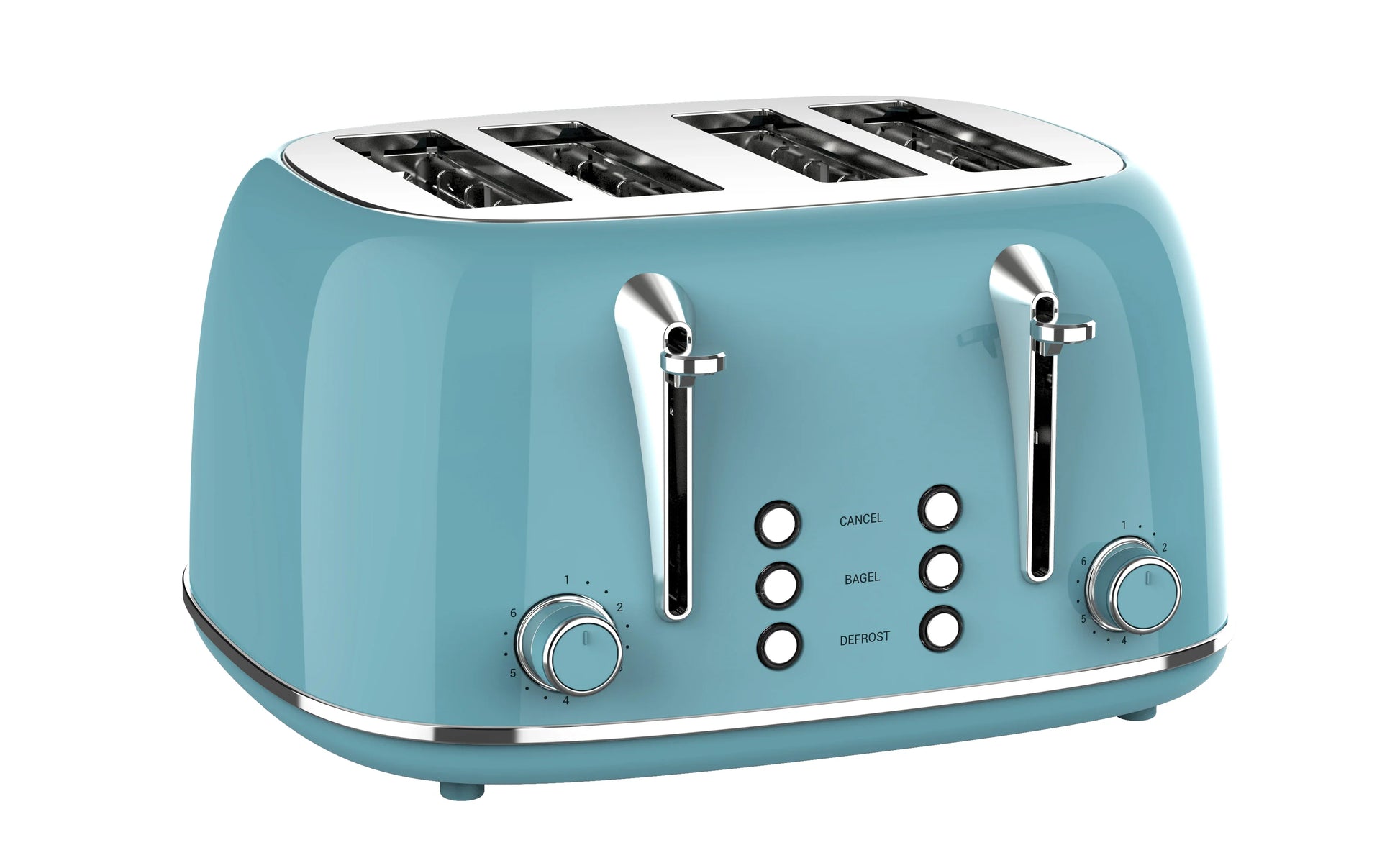 KTX-421075 Retro 4 Slice Wide Slot Bread Toaster with Even Baking and 6 Shade Levels