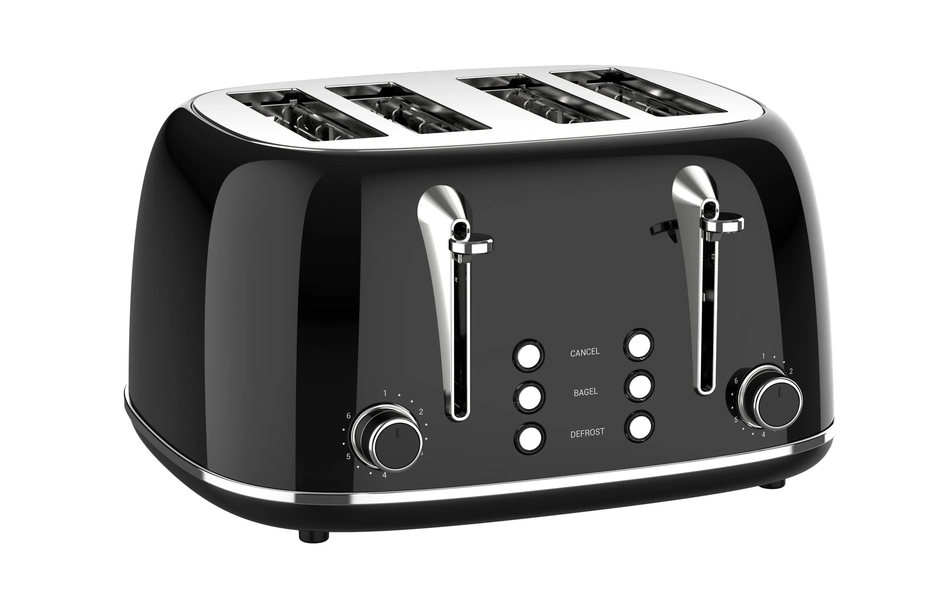 KTX-421075 Retro 4 Slice Wide Slot Bread Toaster with Even Baking and 6 Shade Levels