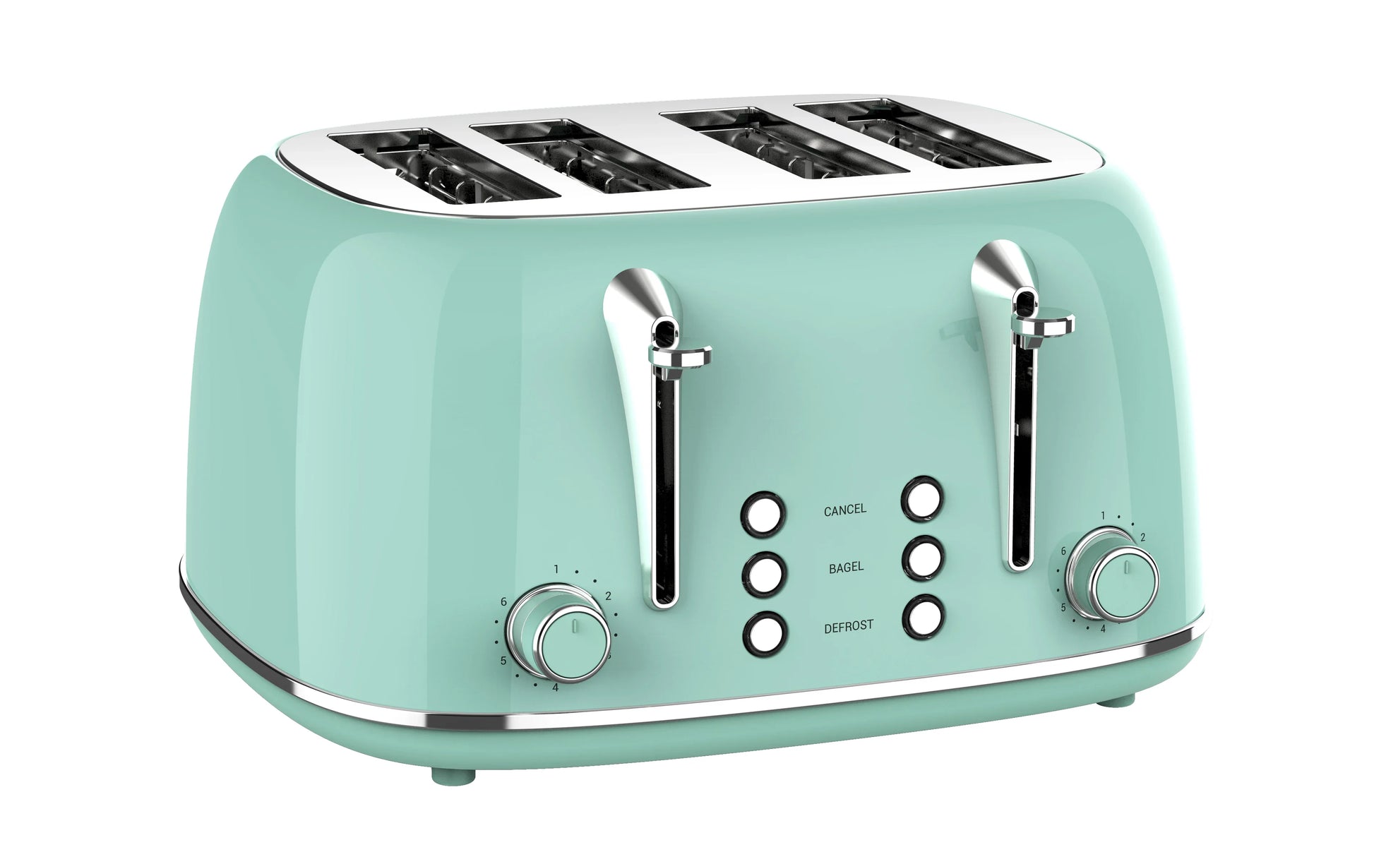 KTX-421075 Retro 4 Slice Wide Slot Bread Toaster with Even Baking and 6 Shade Levels