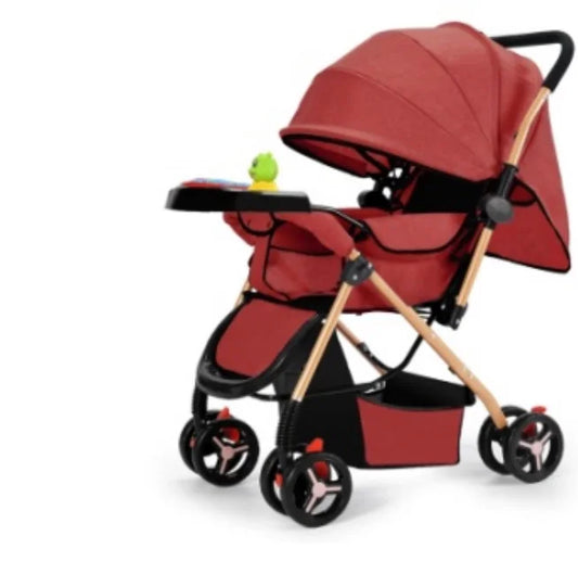 KTX-566099 Sturdy Baby Stroller with Large Rubber Rear Wheels and Integrated Music Box for Outdoor Enjoyment